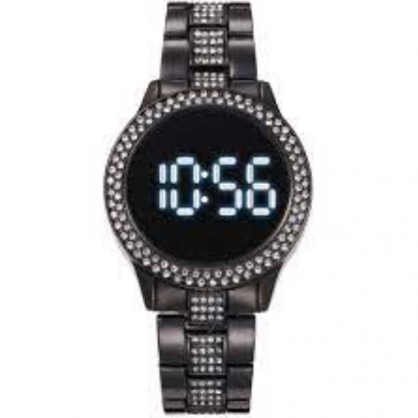 Jam digital dengan aksen batu permata